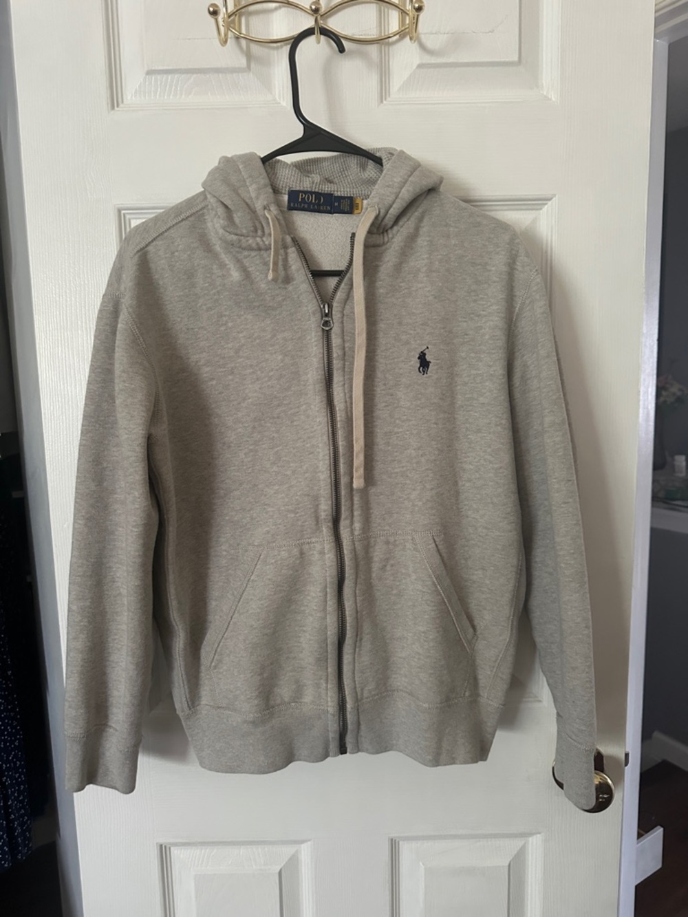 Polo by Ralph Lauren Light Gray Full-Zip Hoodie Size Medium